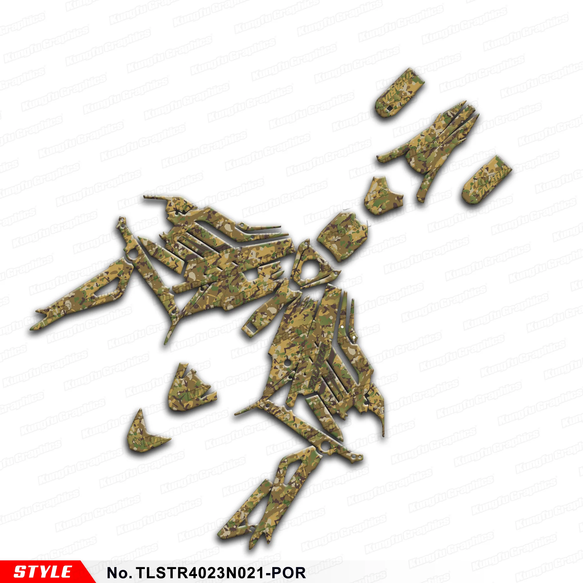 

Вторичный рынок, набор графических наклеек из ПВХ, полная наклейка для Talaria Sting R L1E / SX3 MX, Camo, TLSTR4023N021-POR