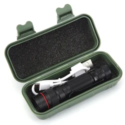 Waterproof Mini Super Bright LED Flashlight with USB Charging - 300 Lumens (White)