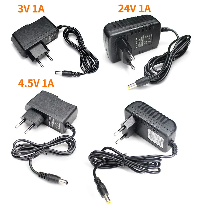 AC/DC 3V 4.5V 5V 6V 8.5V 12V 13V อะแดปเตอร์แหล่งจ่ายไฟ 220V To 12V 1A หลอดไฟ 24V 1A Universal Charger แหล่ง SMPS 1