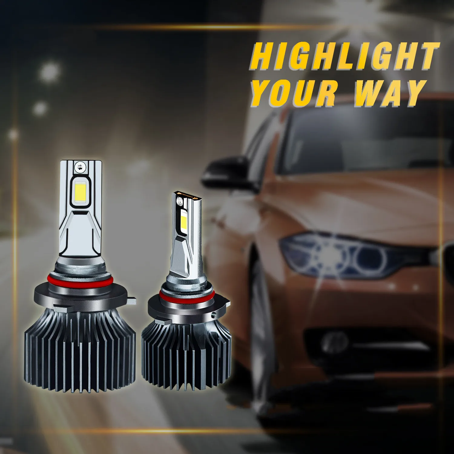 Ampoule H7 LED Voiture, 6 Côtés CSP Puces 360° Kit de Conversion Lampe  Phare Auto