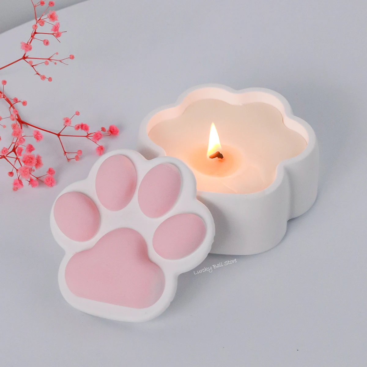3D Cat Claw Storage Box Epoxy Resin Silicone Mold Concrete Cement Gypsum Candle Jar DIY Crystal Flowerpot Home Decor Crafts Gift