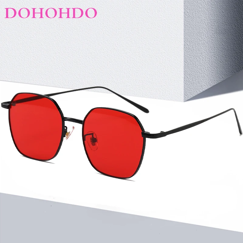 

DOHOHDO Textured Polygonal Metal Frame Women Sunglasses 2024 Fashion Square Men Sun Glasses Retro Eyewear Shades Female UV400