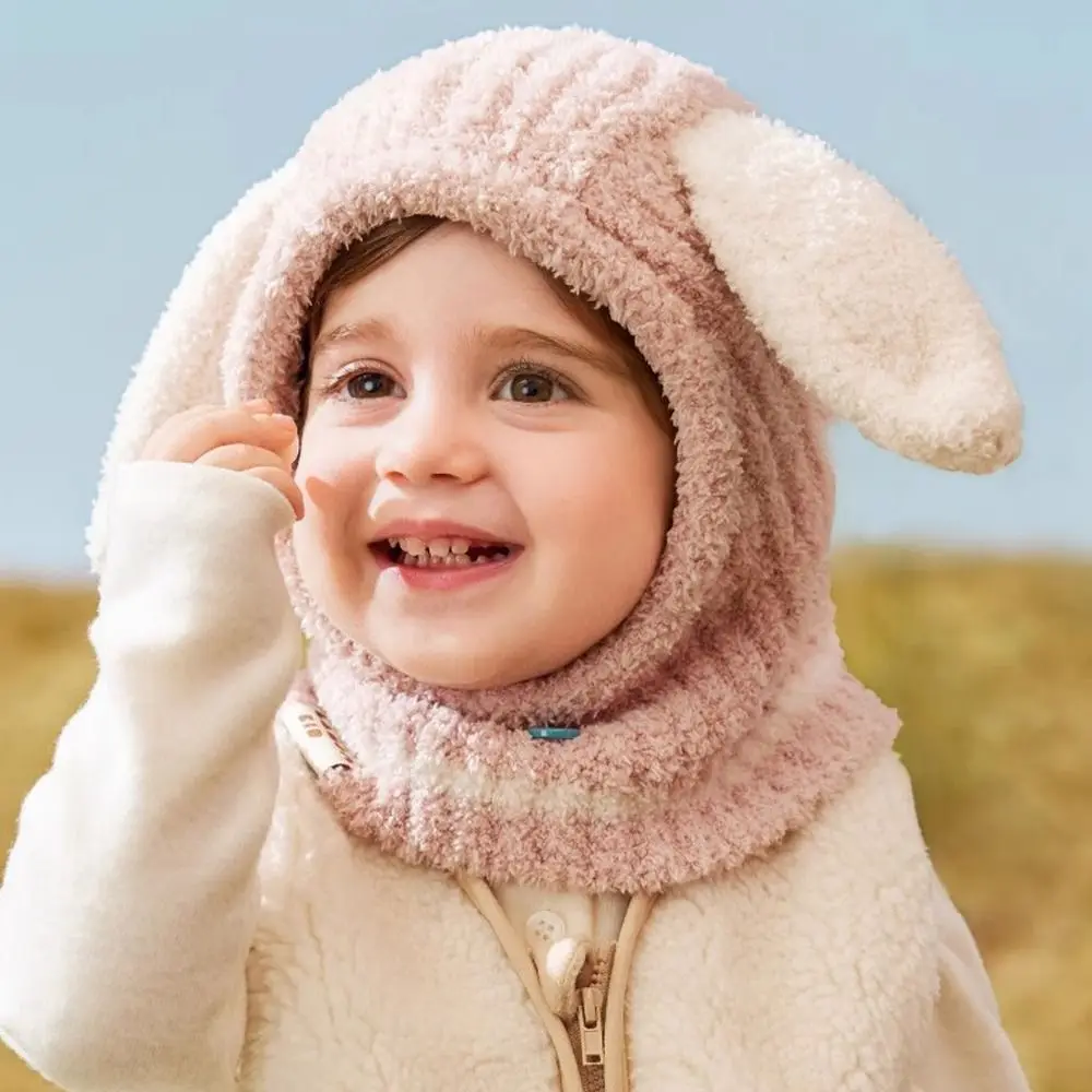 New Cute Cartoon Ear Protection Cap Cold Proof Windproof Hat Scarf One-Piece Keep Warm Pullover Hat