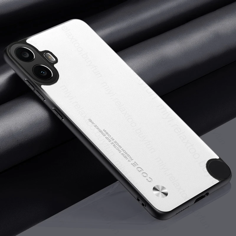 Luxury Plain Leather Texture Phone Case with TPU Soft Frame