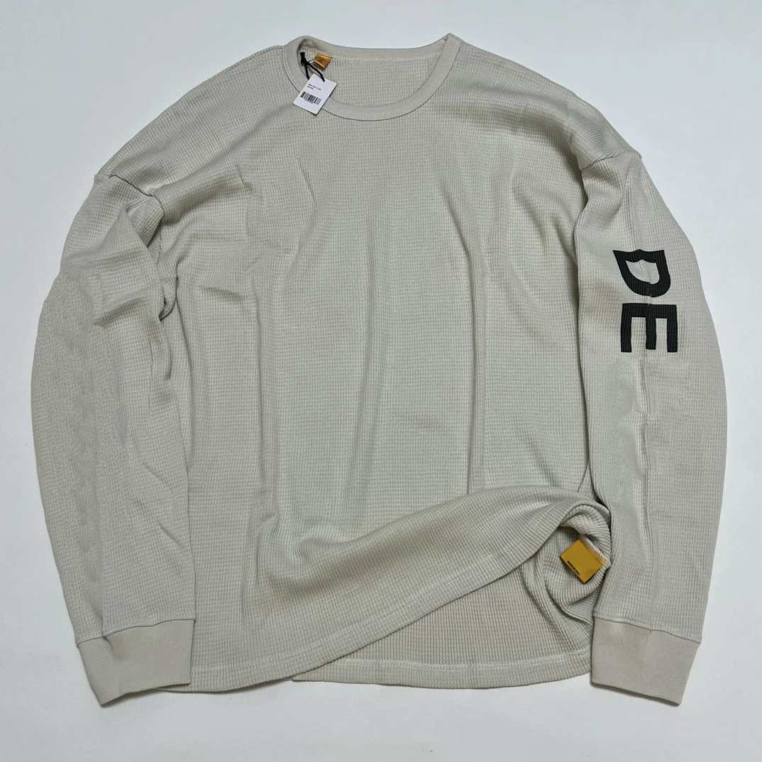 

Высококачественная Термофутболка GD 22FW L/S с логотипом на английском языке Вафельная Ткань Мужская Женская Винтажная Футболка оверсайз с длинным рукавом для мужчин