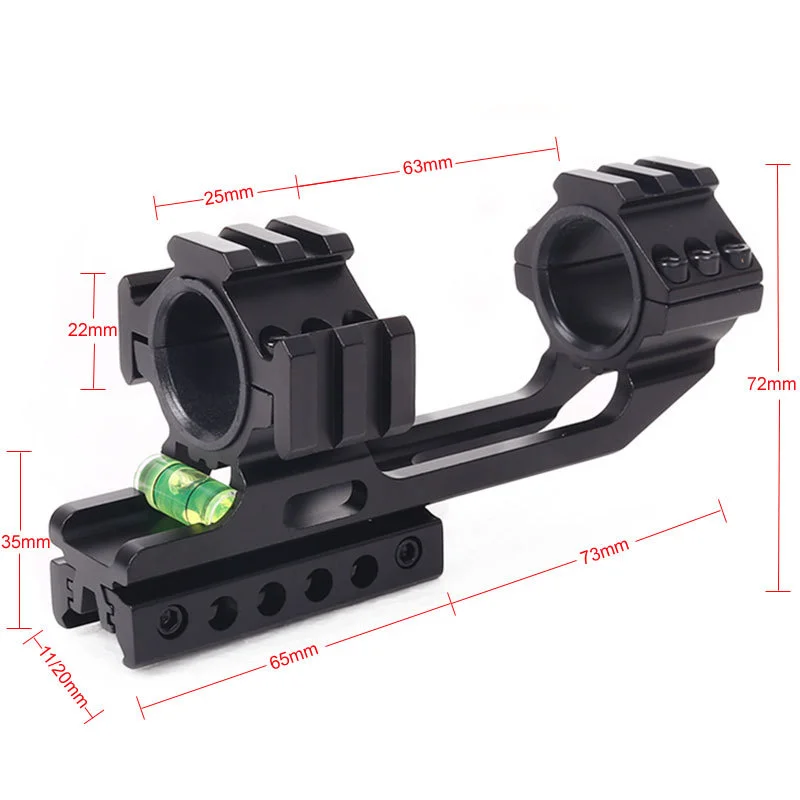 25.4/30mm level bracket telescopic sight mounting base balance pipe clamp bracket integrated bubble level dual rail ring rifle scope mount rifle scope mount ring scope bubble level guide rail bracket