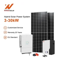 Système d'énergie solaire hors réseau, paquet complet 5Kw 10Kw 12Kw 15Kw 20KW 25Kw 30Kw, système solaire hybride 2