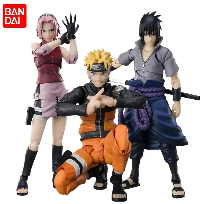 

Bandai 2024 FigureUzumaki Naruto Shippuden Uchiha Sasuke Haruno Sakura 2.0 15Cm Shf Anime Action Collection Model Toys Gift