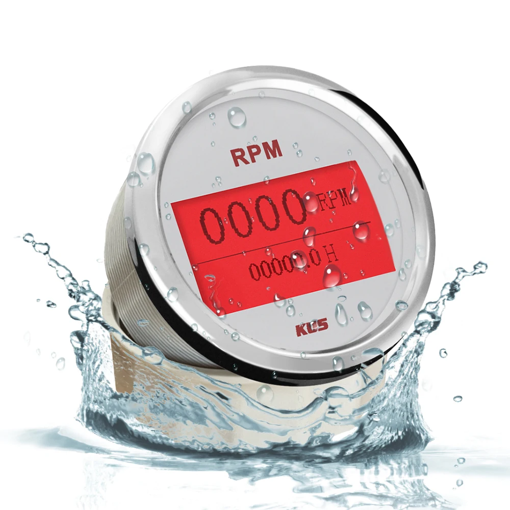 Contagiri Digitale Lcd Kus 85Mm Con Contaore Motore Diesel Fuoribordo Marino Generatore Tacho Meter Gauge 12V/24V