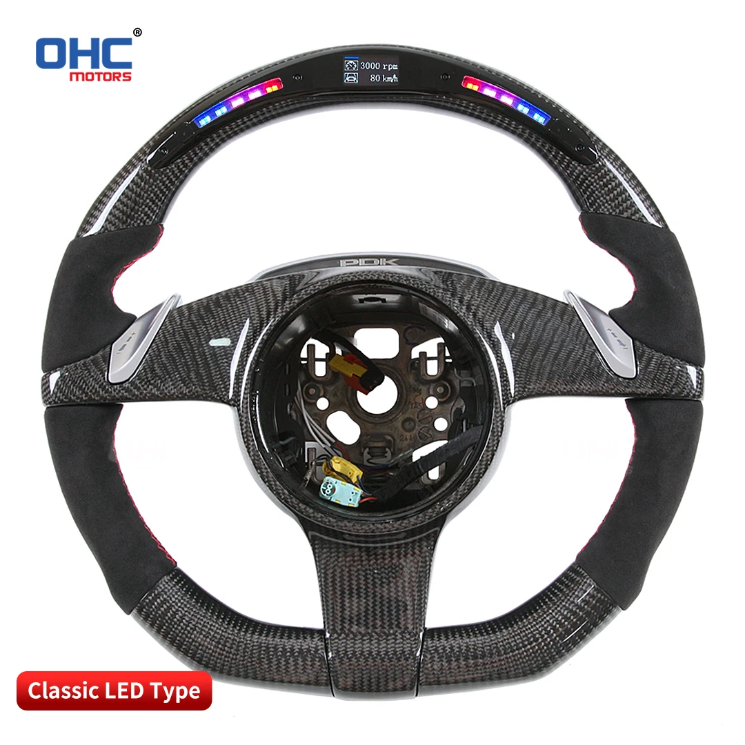 탄소 섬유 갤럭시 프로 LED 디스플레이 스티어링 휠 Pors-che GTS 911 Boxster GT Cayenne Macan 998 781GTS3 GTS2와 호환 가능