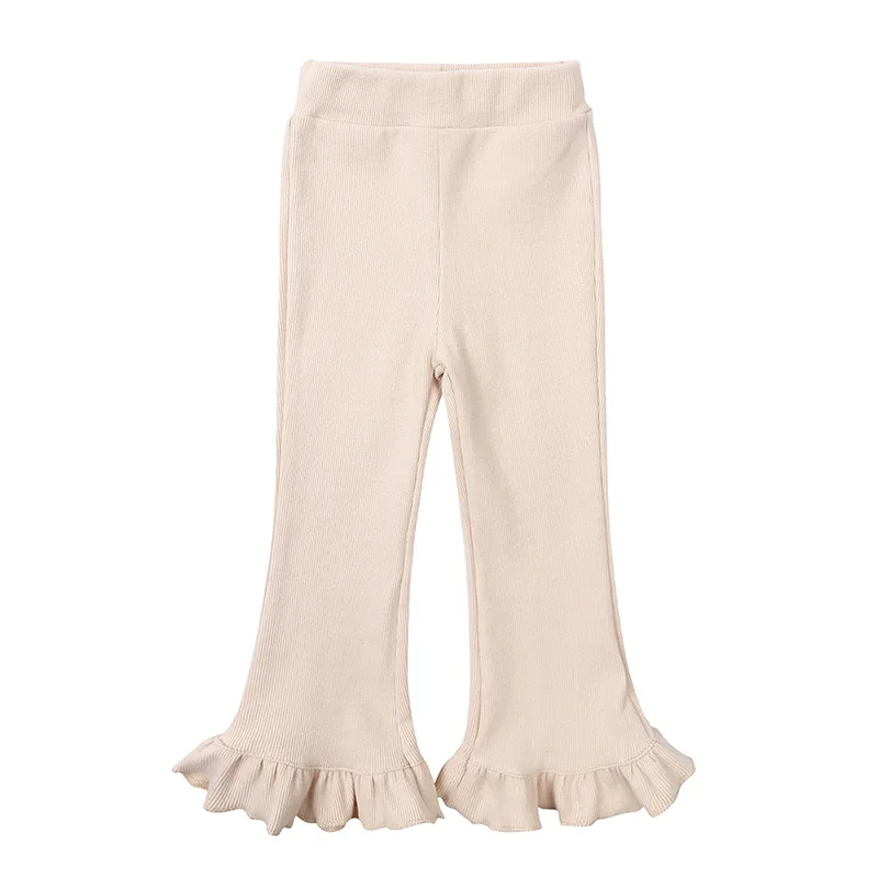 

Baby Girl Pants Spring Autumn Solid Color Slat Trousers Elastic Waist Bell-Bottoms Infants Toddler Girls Fashion Pants