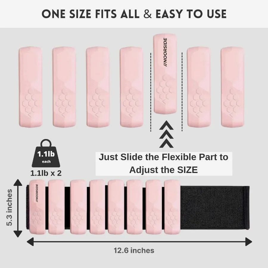 Ankle weights and Adujstable Wrist Weights for Women and Men | 1.1 lb each (2.2 lbs per set) | One Size Fits All | Perfect For W