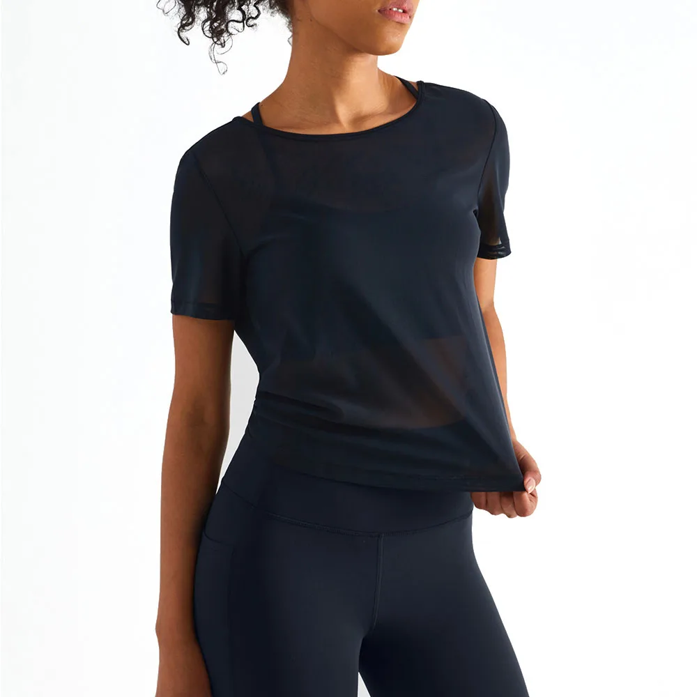 Sport T Shirt Women Backless Short Sleeve Casual Training Workout Top Outdoor Running Exercise Yoga