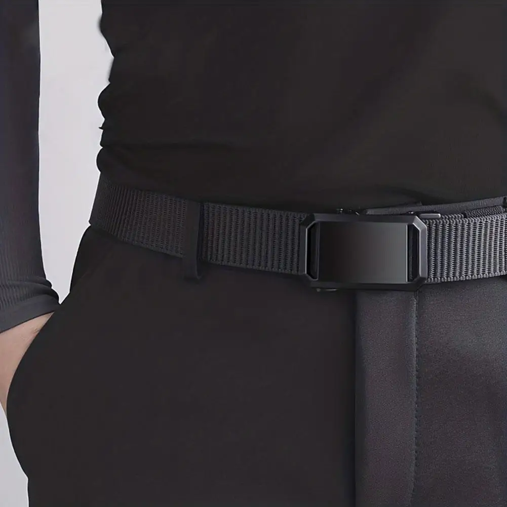 남성용 나일론 자동 버클 벨트, 캐쥬얼 아웃도어 벨트, 무이빨 자동 버클, 젊음, 군사 훈련 작업복, 고품질