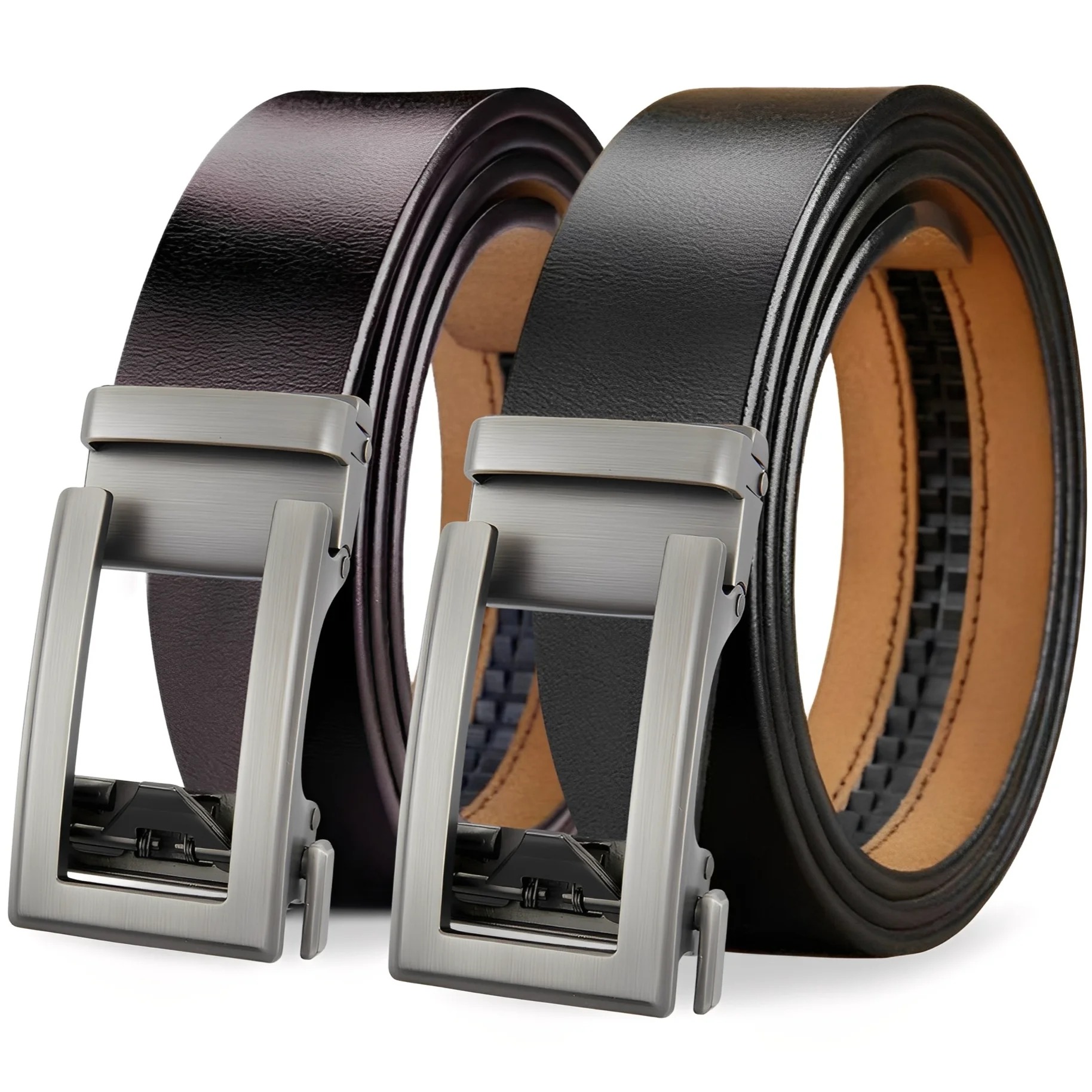 Cinturón Hombre Cuero Piel Genuino Cintos Lujo 3.8cm Ancho | Meses sin
