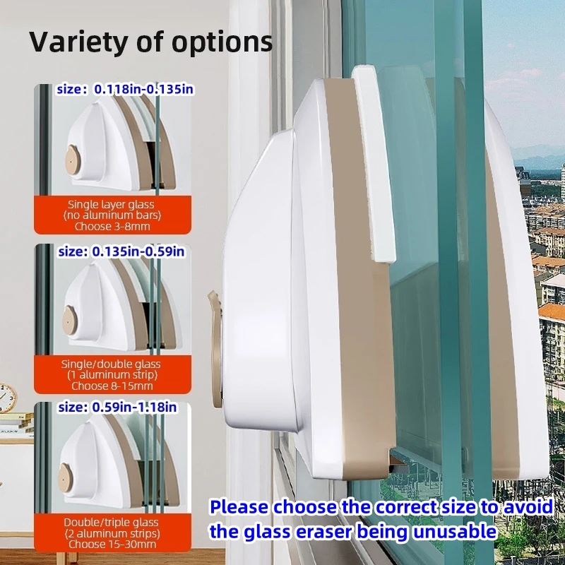 Window Cleaner Magnetic Glasses Household Cleaning Windows Cleaning Tools Scraper Magnet Brush Wiper