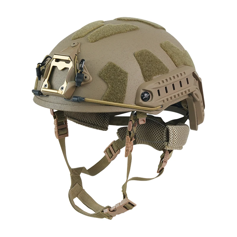 BOOIU 戦術ヘルメット FRP ベルクロ弾道ヘルメットハイカットウェンディサスペンションダブルライン調整可能なノブ弾道ヘルメット