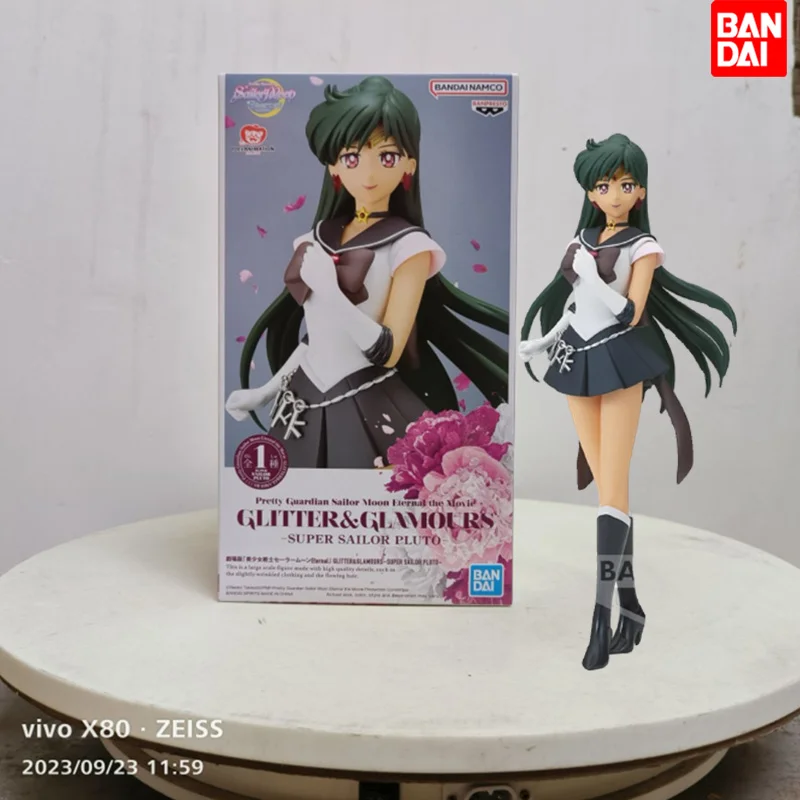 

New Bandai Original 23cm Anime Sailor Moon Glitter & Glamours Meiou Setsuna Action Figure Toy Collectible Model For Kids Gift