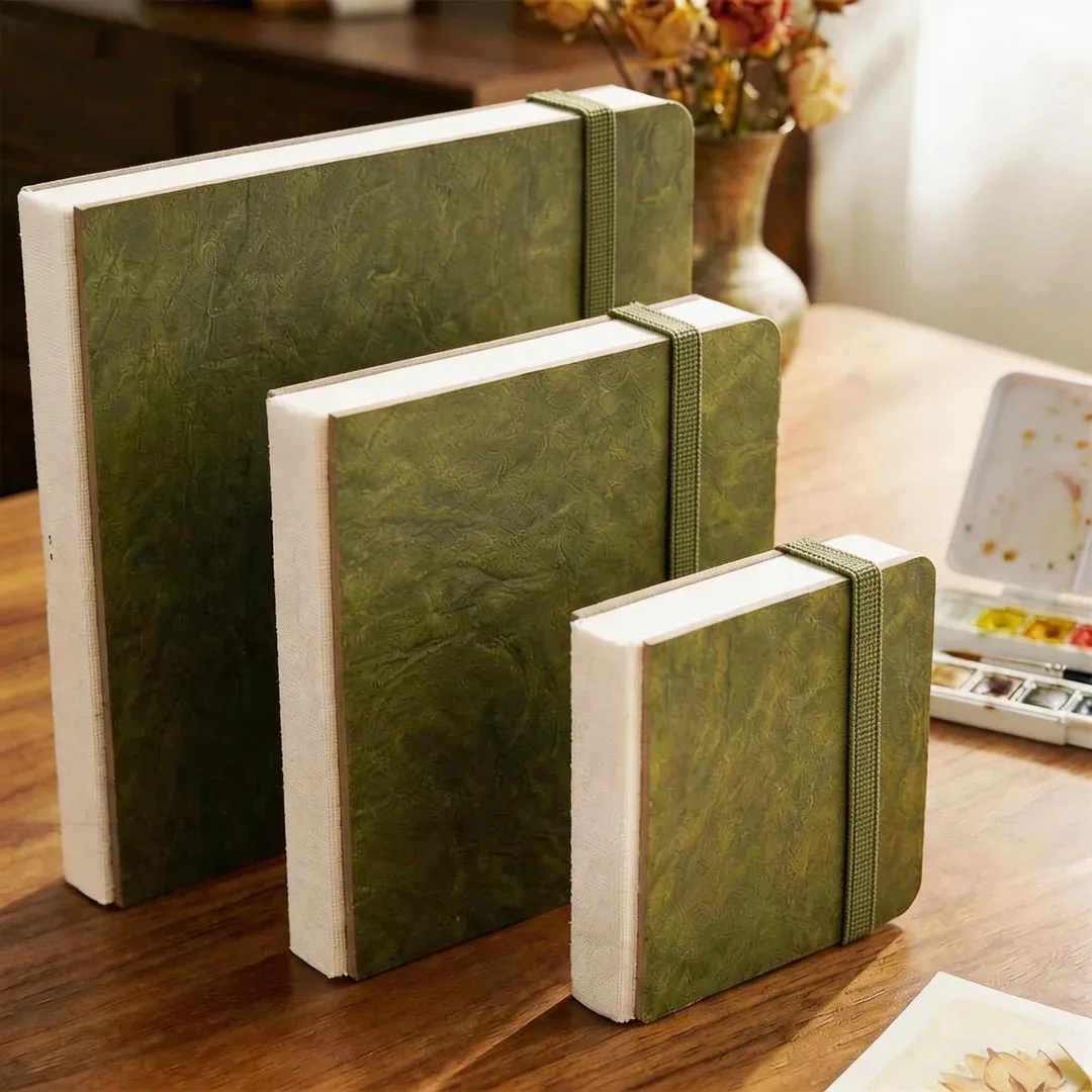 정사각형 수채화 용지 100% 면 300g 고급 그레인 휴대용 미니 페인팅 용지 책 30매 미술 용품