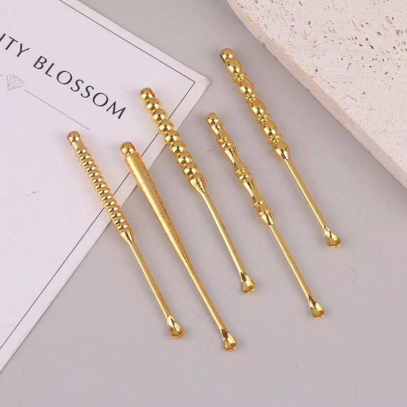 Ear Pick Ear Curette Cleaner Earwax Removal Cleaning Tools Brass Ear Spoon Portable Ear Cleaner Curette Multiple Design 3
