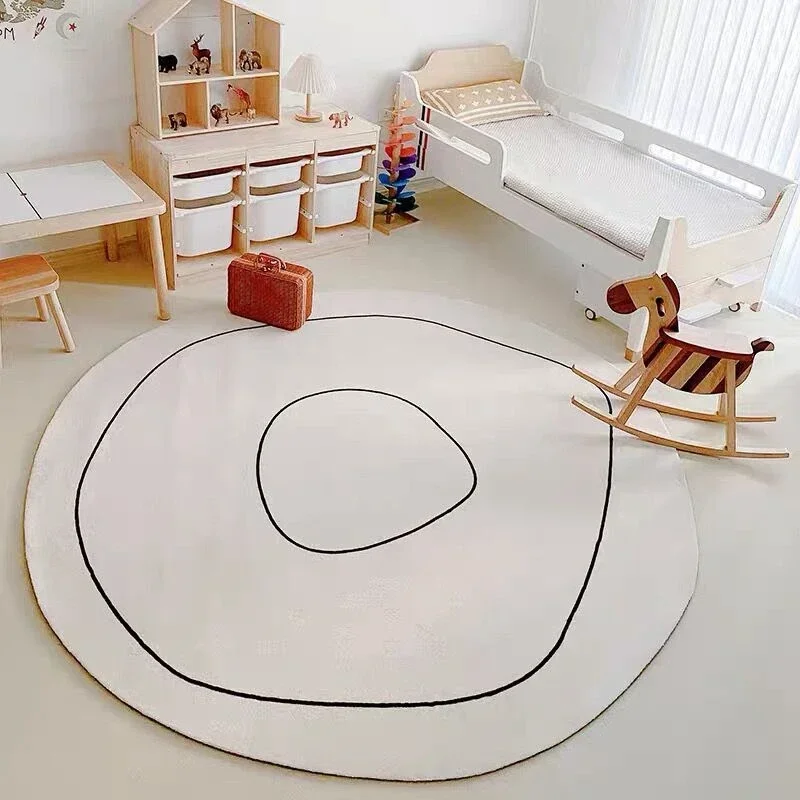 Ins Irregular Carpet Living Room Coffee Table Floor Mat Nordic Simple Lines Large Rug Bedroom Bedside Soft Decor Carpets 러그 카페트