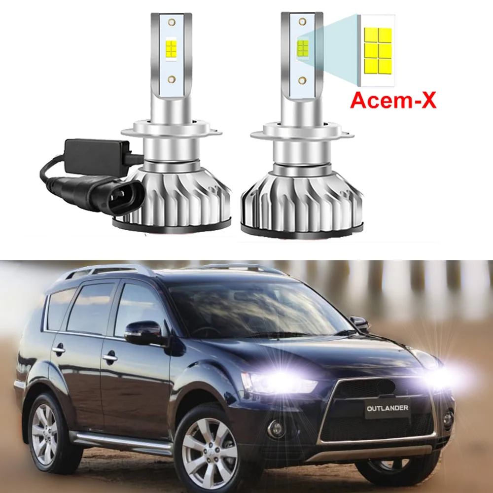 

2Pcs Car LED Headlight Bulbs For Mitsubishi Outlander 2007-2013 High Low Beam Canbus (Only fit original is halogen)