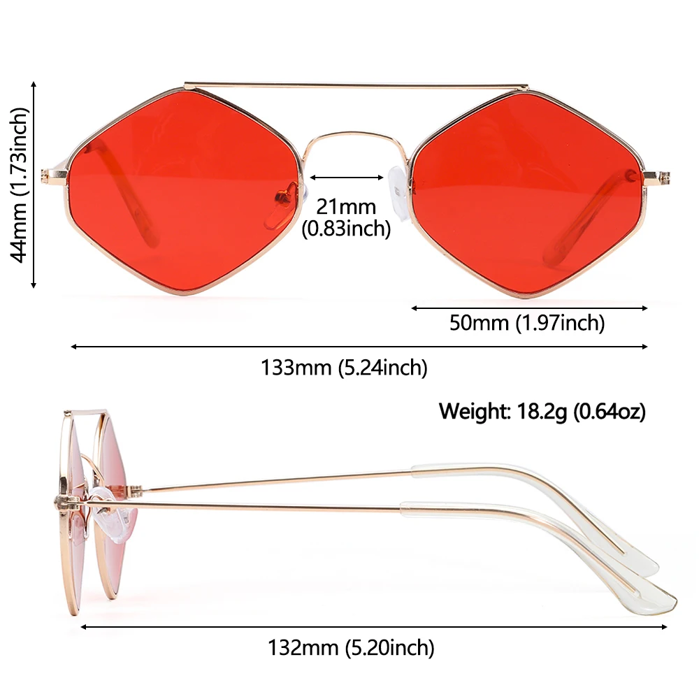 Vintage Irregular Small Frame Sunglasses Trendy Metal Frame Polygonal Sunglasses Female Shades UV400 Protection Stre