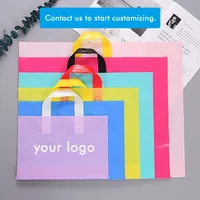 100pcs Custom Logo Colorful Plastic Shopping Bags with Handle – Personalized Gift Bags, One-Color Double-Sided Print, Free Design Service - Image 5