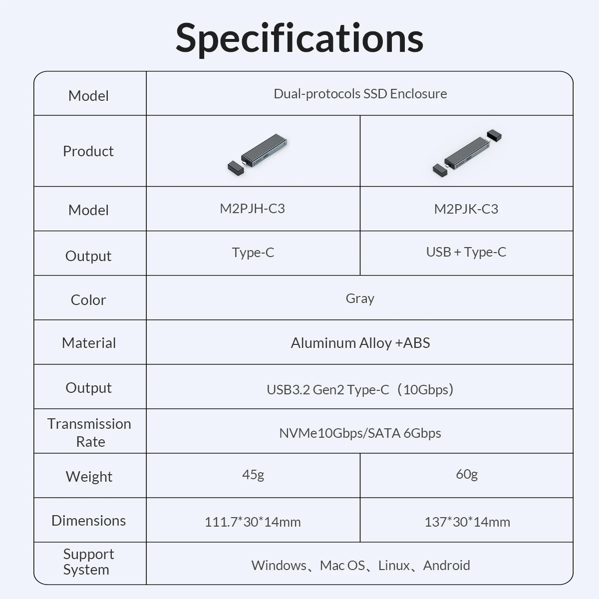 A, Tipo-C, Interface Dupla, M.2, M2, NVMe,