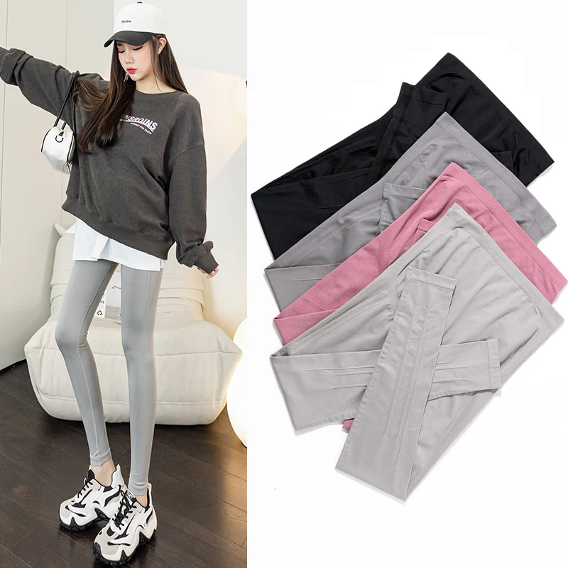 

Pregnant Women Legging Spring and Autumn Trousers Female Yoga Shark Pants Skinny Maternity Belly Trousers Sports Pants Stretched