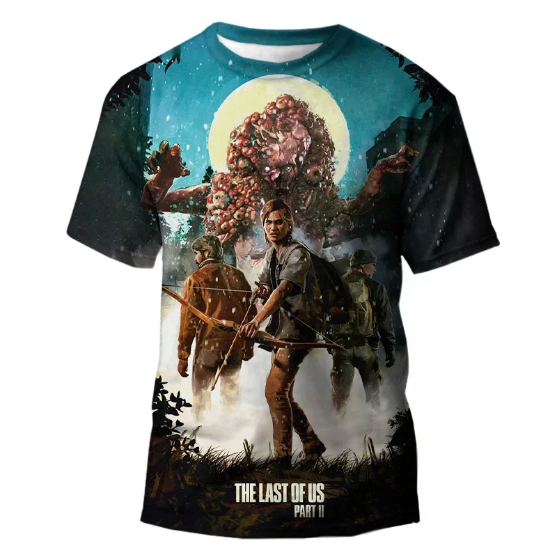 

Horror Game The Last Of Us Graphic T Shirts For Men Clothes Harajuku Fashion Boy 3D Print T-Shirt Streetwear Male O-Neck Tee Top