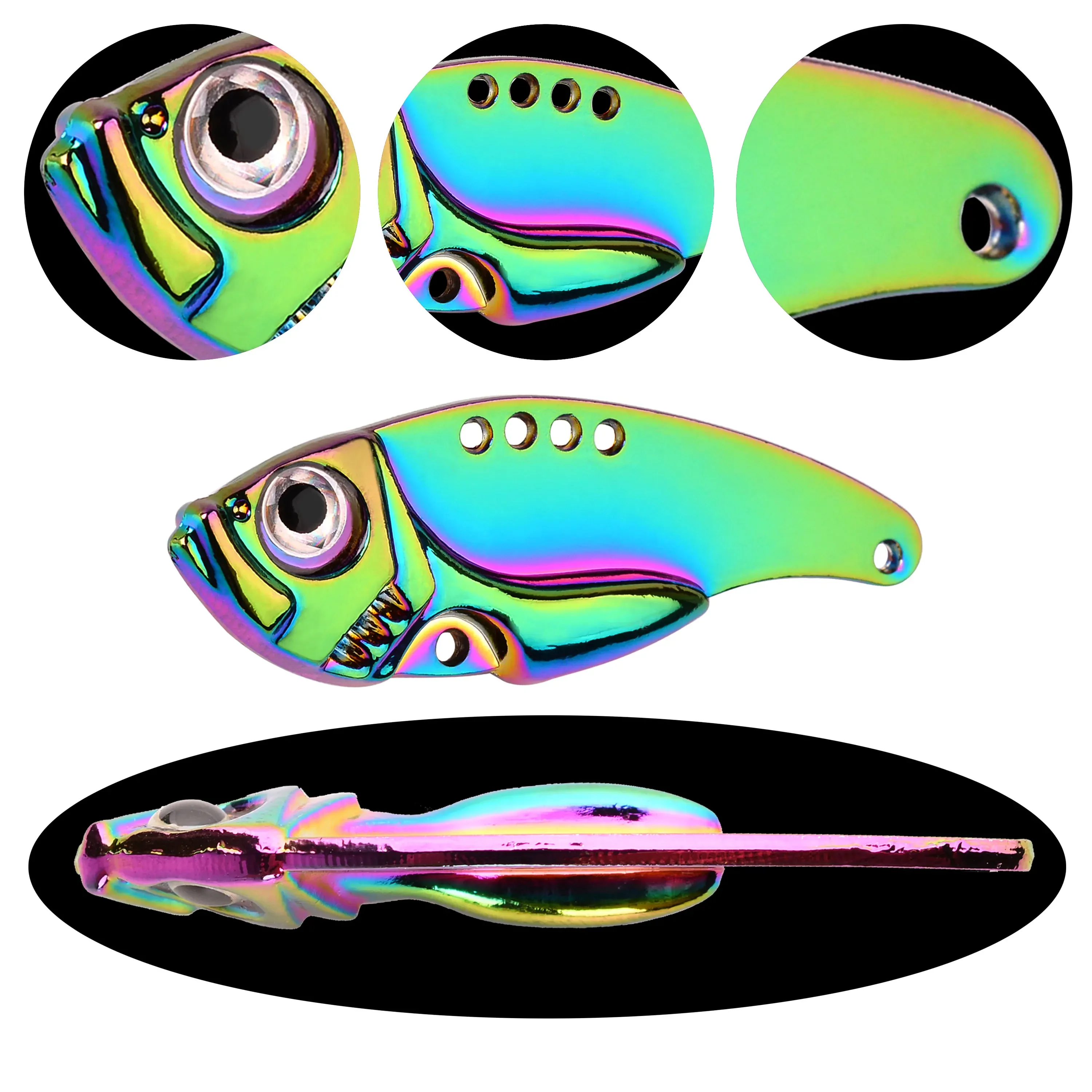 3Pcs 3D Metal Cicada Vib Fishing Lures 3g 7g 10g 15g 20g Vibrations Spoon Lure Hard Bait Bass Isca Crankbait Wobbler Spinner 5