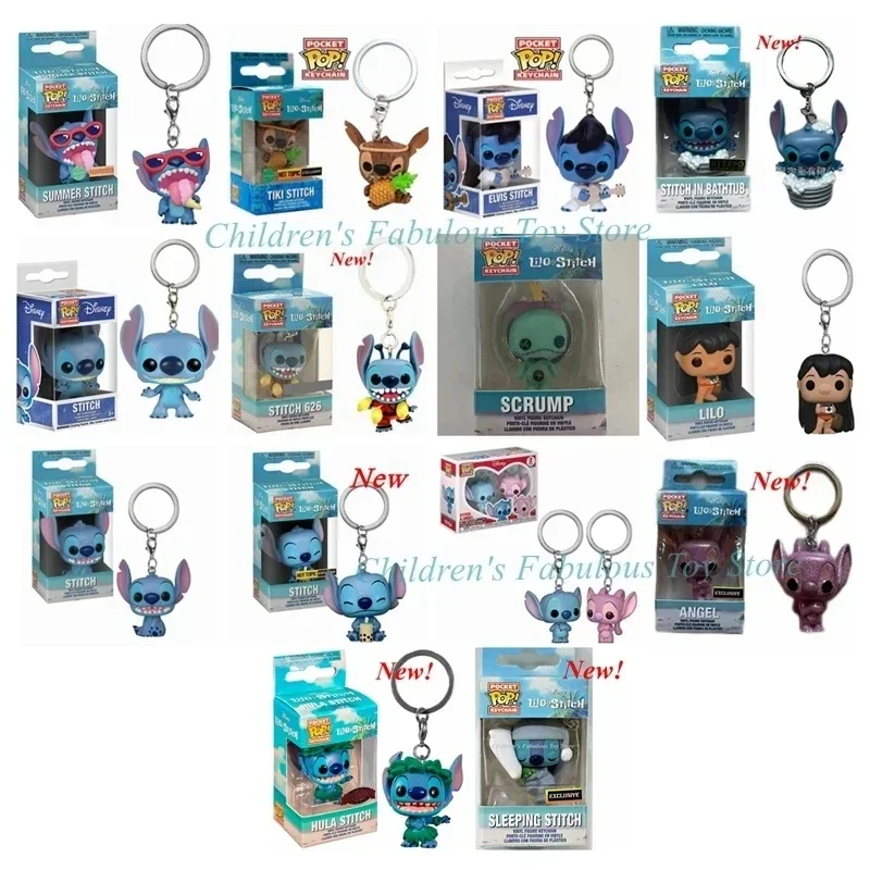 Funko Stitch Series Portachiavi 2 Pack Stitch Angel Stitch Elvis Tiki Lilo Stitch Lilo 626 Vinyl Figure Toys