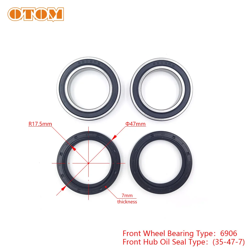 OTOM Motorcycle Front Rear Wheel Hub Oil Seal Bearing Set For KTM EXC200 SX300 XC150 CR125 HUSQVARNA TC250 FC450 FE250 FE390E