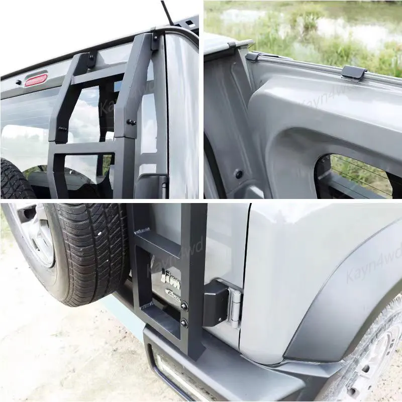 Off Road 4x4 Car Accessories Aluminum Tailgate Climbing Ladder For SUZUKI Jimny JB64 JB74 Tailgate Climbing Luggage Rack Ladder, car ladder