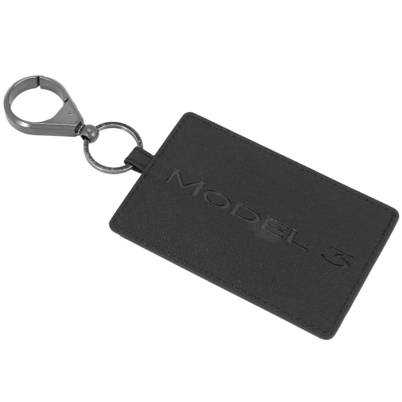 

Key Card Holder For Tesla Model 3, Anti-Dust Light Leather With Keychain For Tesla Model 3 Accessories Black