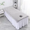 Solid Velvet Beauty Salon SPA Bed Sheets Massage Warm Bed Table Cover Sabanas Para Cama Soft Salon Sheets With Hole 4