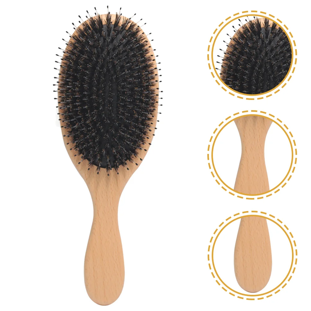 

Bristle Solid Wood Comb Female Airbag Women Paddle Brush Portable Hairbrush