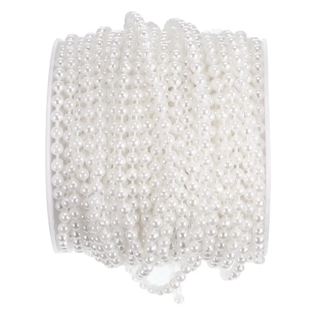 30m Imitation Pearl Bead Roll Cotton Thread Trim Faux Rolled Chain Jewelry Accessories DIY Wedding Party Crafts