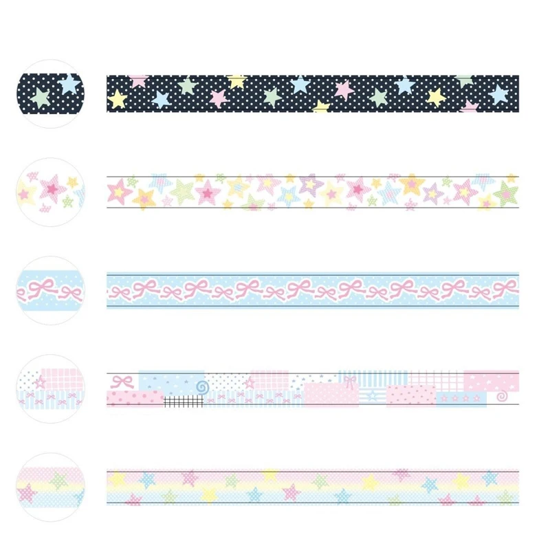 Cute Girl Heart Star Washi Tape Korean Ins Decoration Stickers Basic Handbook Journal Collage Material DIY Stationary Stickers 5