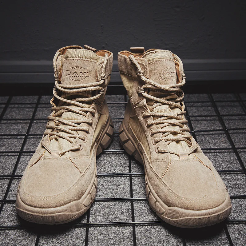 Autumn and Winter Men's Canvas Running Shoes Martin Boots Retro Work Cloth High Top Breathable Labor Protection Shoes Work Shoes