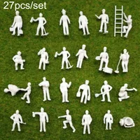 27PCS Model Railway Train People Figures HO OO Gauge 20mm For Diorama Railway Train Scene Layout Kit 1