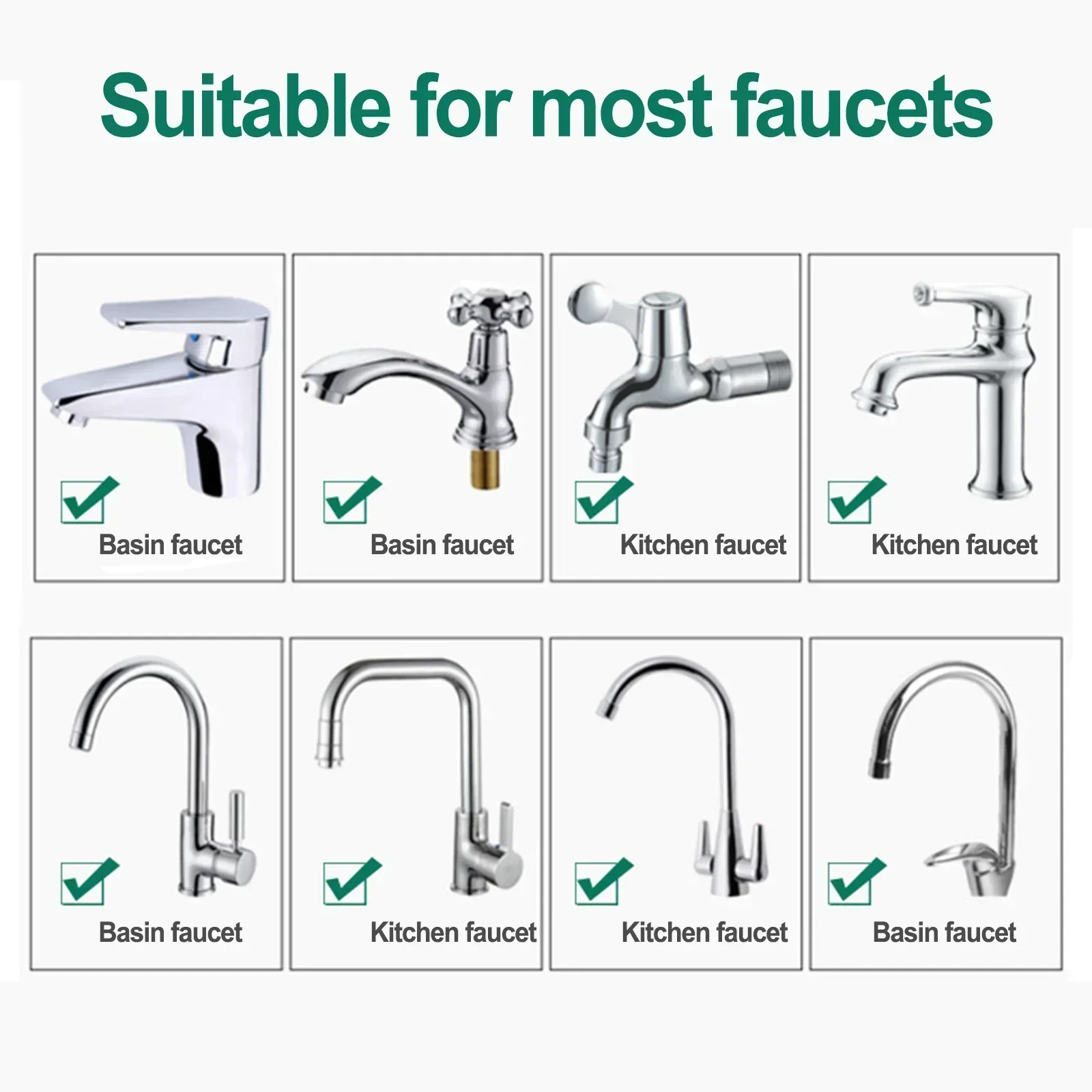 Water Filter Faucet Faucet Extender Aerator Adjustable Flexible Blue Green Polypropylene Splash Filter High Quality