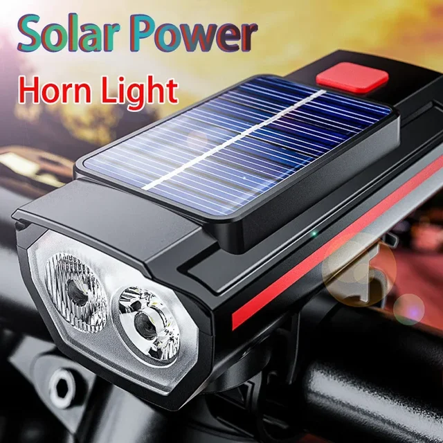 Bicycle Front Light USB Rechargeable with 120dB Horn Highlight Mtb Road Bike Headlight Night Riding Warning Lamp Cycling Light