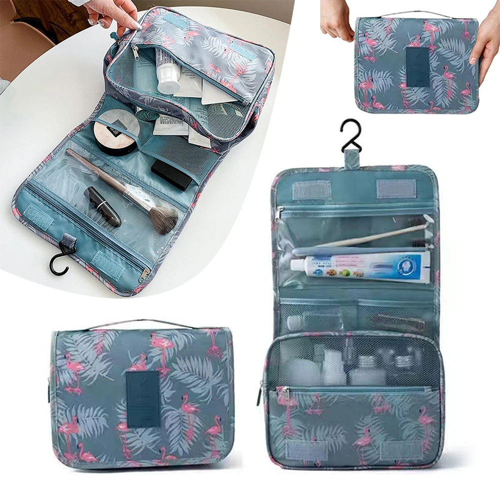 

Foldable Cosmetic Organiser With Hook Large Capacity Tear-Proof Toiletry Bag For Home/Hotel Makeup