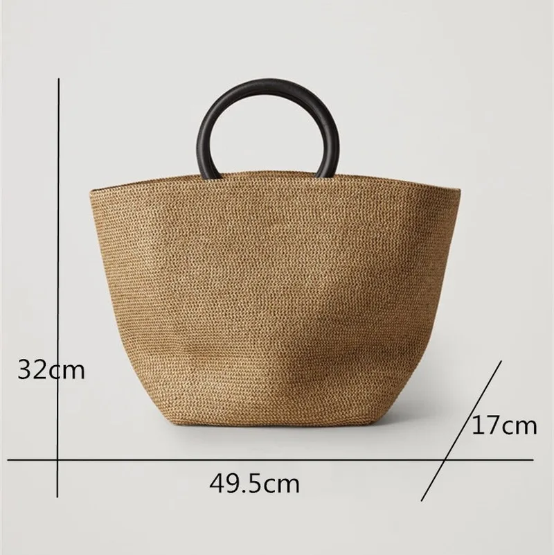 Borsa di paglia da donna borse da spiaggia della boemia borsa da spiaggia estiva in vimini fatta a mano borsa grande borsa a tracolla in Rattan borse a tracolla in Rattan coftu - immagine 4