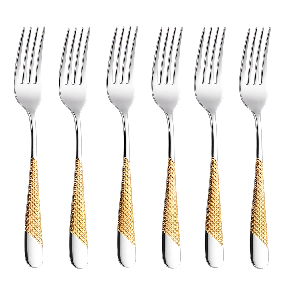 6 gold forks