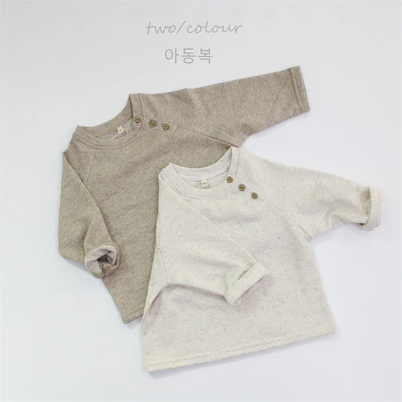 

Весенний Детский свитер 2024 Корейская версия Детский свитер в горошек с тремя пуговицами модная детская одежда