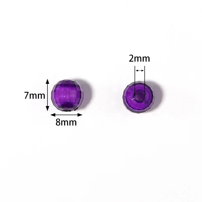 100 teile/los 8 10mm Runde Facettierte Acryl Perle in Perlen Lose Spacer Perlen Für Schmuck Machen DIY Armband Halskette großhandel – Detail 1