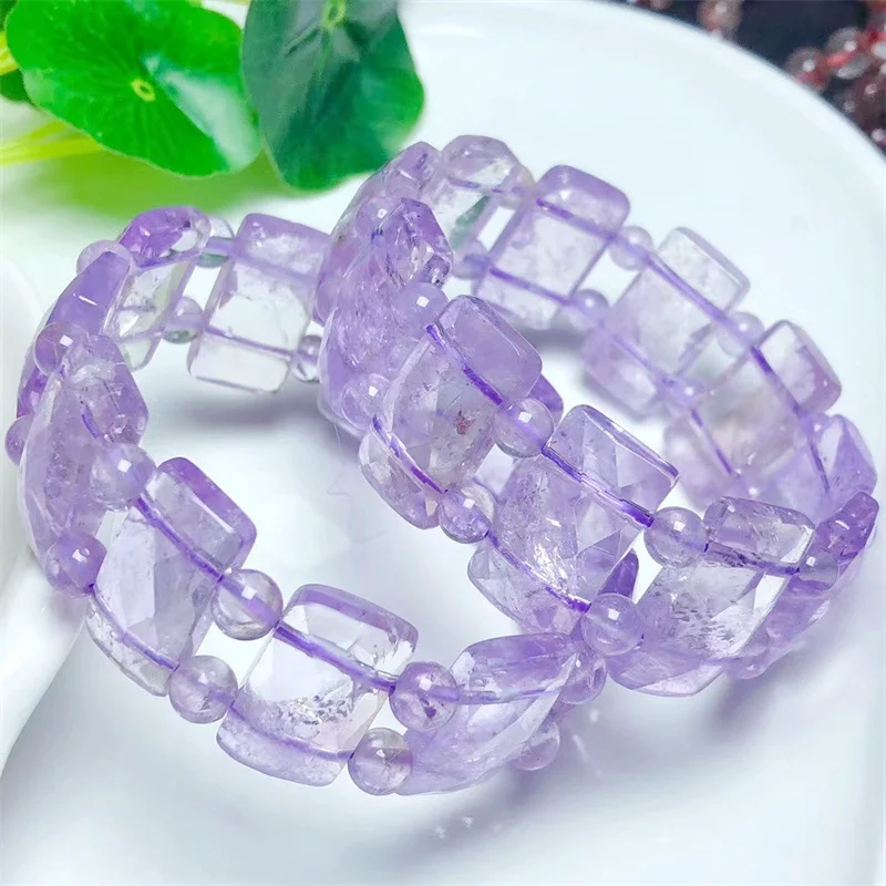 

Natural Lavender Amethyst Bangle Bracelet Healing Fashion Reiki Crystal Man Woman Fengshui Jewelry Birthday Gift 1pcs 12x22mm